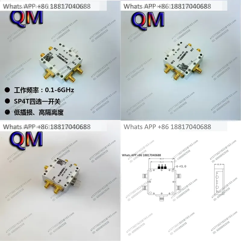 Qm Electronics & Repair Services Photos - QM-SW-4ST 0.1-6 GHz SP4T Elektronik Anahtar