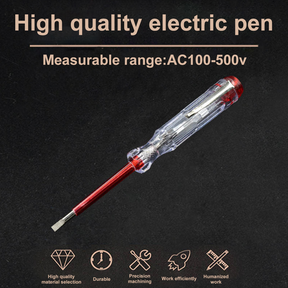 Circuit Test Pencil - 100-500V Test Kalemi Taşınabilir Düz Tornavida