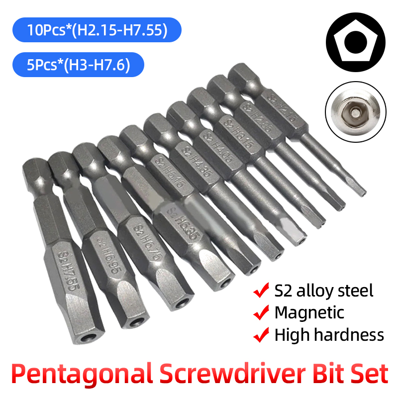 Pentalobe Screwdriver Set - Beşgen Tornavida Ucu Seti Delikli 1/4