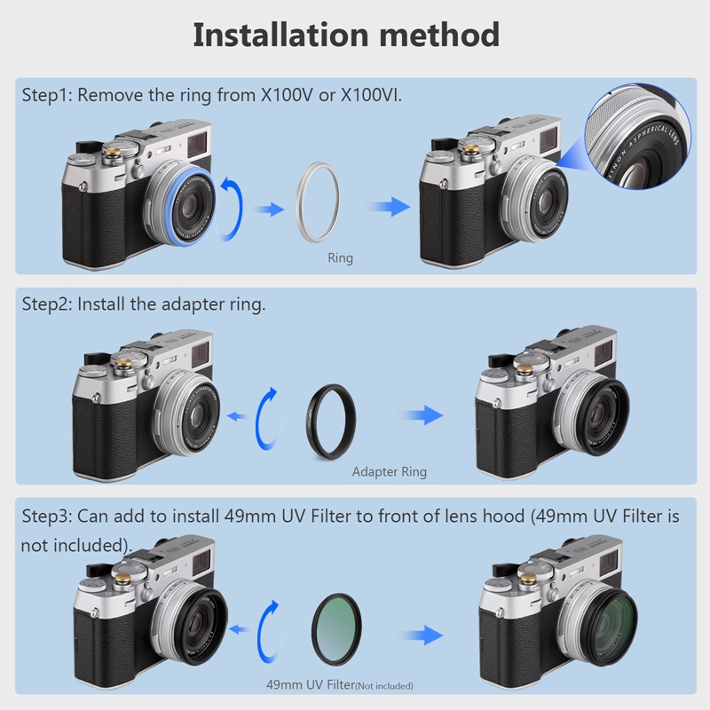 Haoge Lens Filtre Adaptör Halk - Fujifilm Camera X100Vi incelemesi ve fiyatı