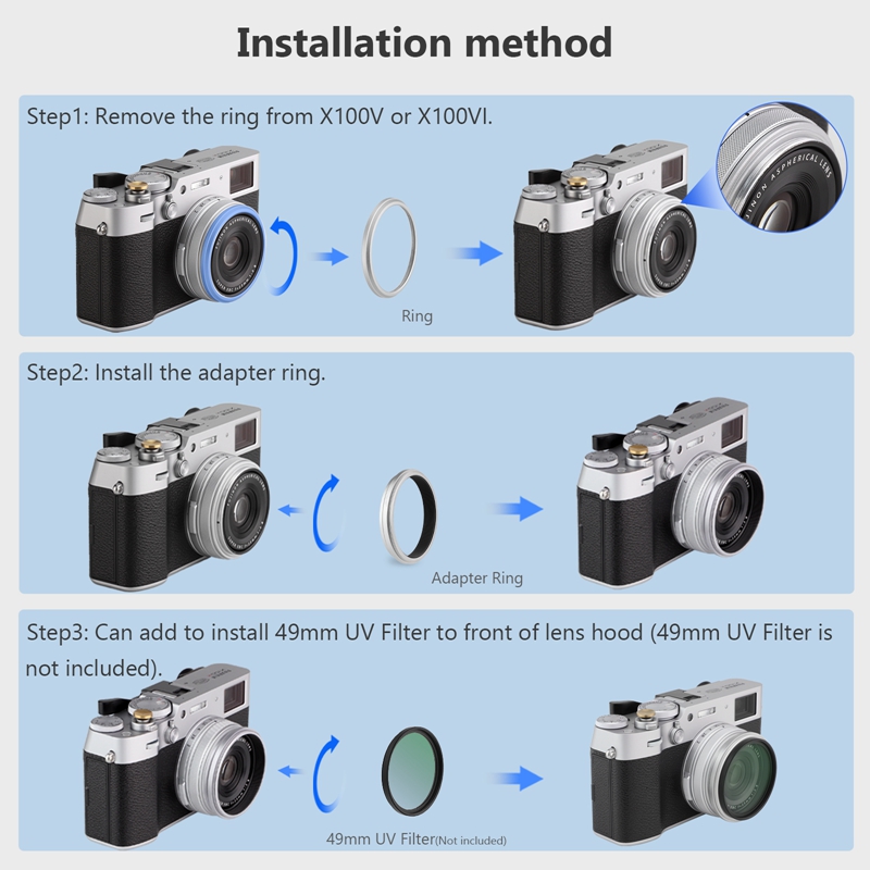 Haoge Lens filtre adaptörü hal - Fujifilm Camera X100Vi incelemesi ve fiyatı
